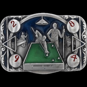 New Billiards Pool Hall 8 Ball 9 Ball Cue Rack Bar Table Game Vintage Belt Buckle Snooker League Tournament Chalk Gift