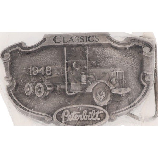 New Antique 1948 Peterbilt Trucker Trucking Truck Semi Driver Nos Vintage Belt Buckle Classic 18 Wheeler Big Rig Long Haul Transport Cab