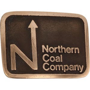 Bronze Northern Coal Mine Mining Miner Nacoal Fisher Fuel Vintage Belt Buckle Umwa North American Illinois Miner Mining Energy Company