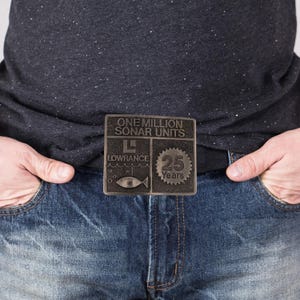 Lowrance Sonar Angeln Barsch Elektronische Fisch Tiefe Finder Nos Vintage Gürtelschnalle Marine Elektronische Grand Lake Oklahoma Bild 5