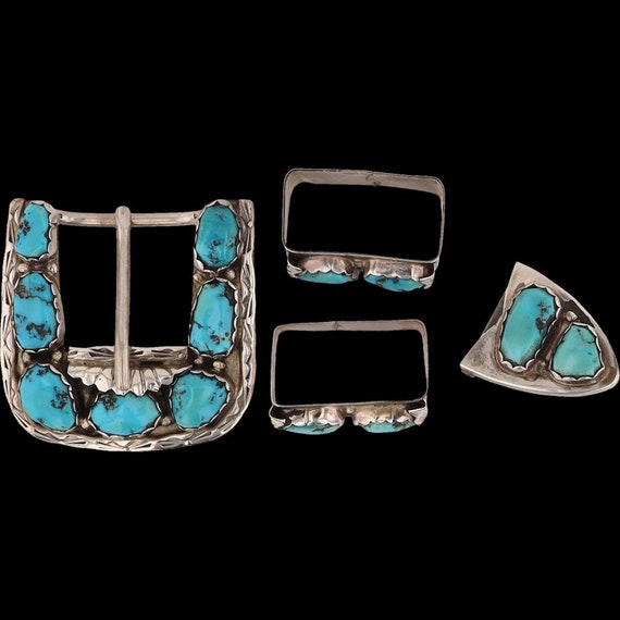 Angie C Sterling Silver Zuni Indian Turquoise Ran… - image 4