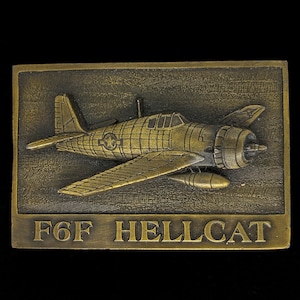 Grumman F6f Hellcat Carrier Fighter World War Ii Aviation Military Usaf 1980s NOS Vintage Belt Buckle