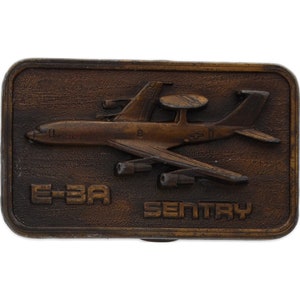 Usaf Boeing E-3a Sentry Awacs Bomber Aviation 1970s Vintage Belt Buckle