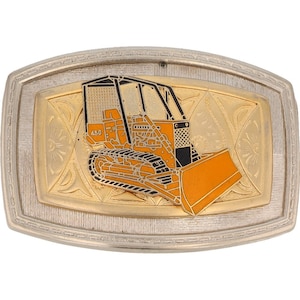 Nuovo bulldozer Case 450, bulldozer cingolato, costruzione, anni '70, fibbia per cintura vintage, attrezzatura, trattore, macchinari pesanti, caricatore, operatore