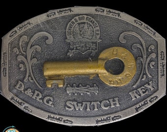 Denver Rio Grande Western D&Rgw Railroad Switch Key 80s NOS Vintage Belt Buckle Railway Memorabilia Sign Lock Train Railroadiana Modeling