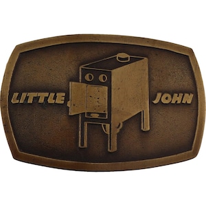 Little John Wood Stove Wood-Burning 70 Nos Vintage Belt Buckle