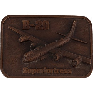 Ww2 Boeing B-29 Superfortress Bomber Wwii Military Usa 80s Vintage Belt Buckle Air Force Army Aviation