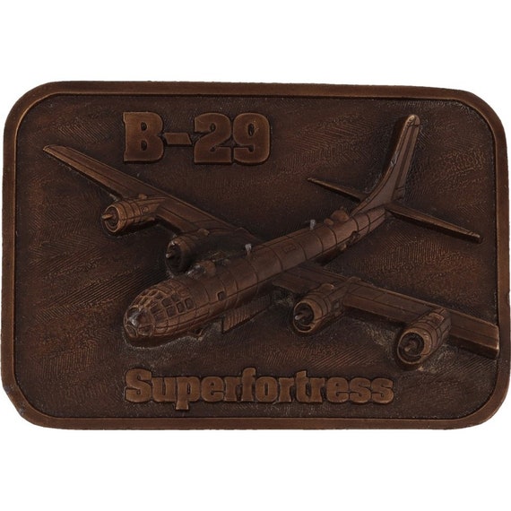 Ww2 Boeing B-29 Superfortress Bomber Wwii Military Usa 80s Vintage Belt Buckle Air Force Army Aviation