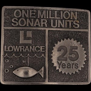 Lowrance Sonar Angeln Barsch Elektronische Fisch Tiefe Finder Nos Vintage Gürtelschnalle Marine Elektronische Grand Lake Oklahoma Bild 3