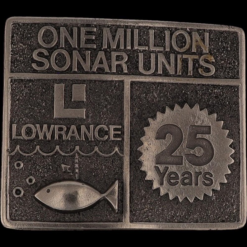 Lowrance Sonar Angeln Barsch Elektronische Fisch Tiefe Finder Nos Vintage Gürtelschnalle Marine Elektronische Grand Lake Oklahoma Bild 3