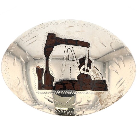 G Silver Pumpjack Roughneck Oil Derrick Rig Oilfield Western  display picture 3