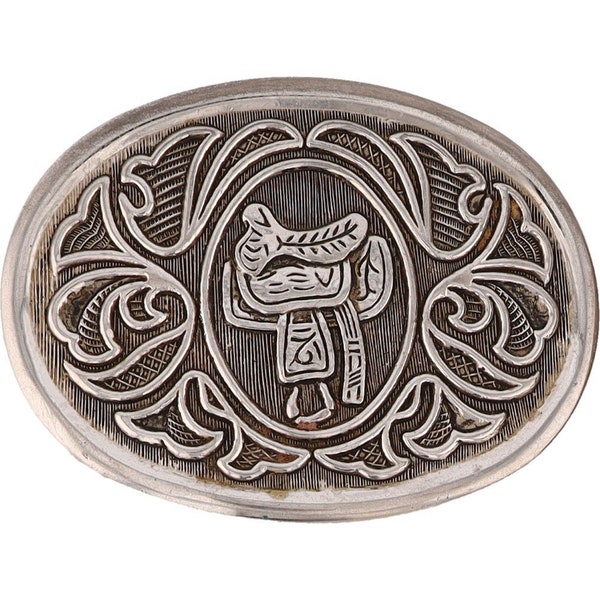 Saddle Cowboy Cowgirl Horse Shoe Back Riding Rodeo Kid Vintage Belt Buckle Boy Girl Junior Rider Farmer Rancher Western Country Equestrian