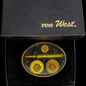 Winchester Remington Peters 12 357 45 Hunter Gun Bullet Pistol Shell Casing Ammo Gift Hunting Cowboy NIB NOS New In Box Vintage Belt Buckle