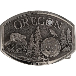 NewOregon Oder State Portland Crater Lake Uo Osu 1980s NOS Vintage Gürtelschnalle Mount Hood Universität Beavers Indiana River Gorge Robbe
