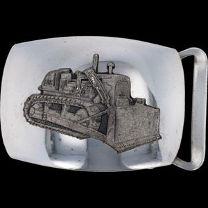 1&quot; Sm Caterpillar Bulldozer D7 Tractor Heavy Equipment Operator Construction Machine Vintage Belt Buckle Contractor Builder Engineer Gift