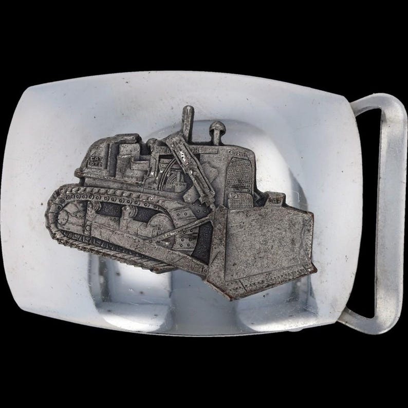 1" Sm Caterpillar Spycharka D7 Ciągnik Ciężki Sprzęt Operator Maszyna Budowlana Zabytkowa Klamra Pasa Wykonawca Budowniczy Inżynier Prezent zdjęcie 1