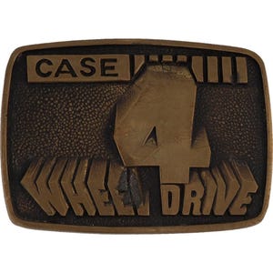 Cassa in ottone 4wd trattore da costruzione escavatore caricatore anni '70 fibbia della cintura vintage retroescavatore attrezzatura agricola macchinario pesante agricoltura agricoltore