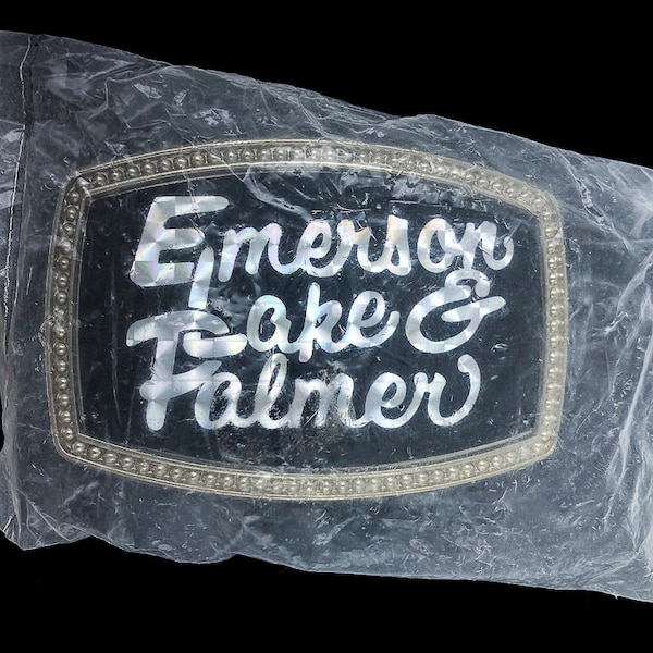 ELP Emerson Lake Palmer CPI pas Pacifica Band Promo musique souvenirs Rock N Roll prisme hippie Rare des années 1970 77 NOS fan vintage boucle de ceinture