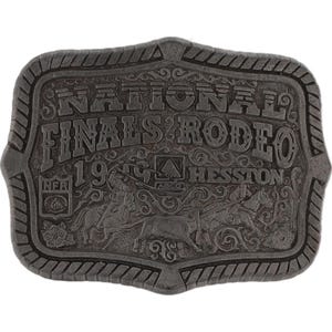 99 National Finals Rodeo Nfr Fred Fellows Hesston Vintage Belt Buckle Pbr Trophy Professional Bucking Horse Bronco Bronc Western