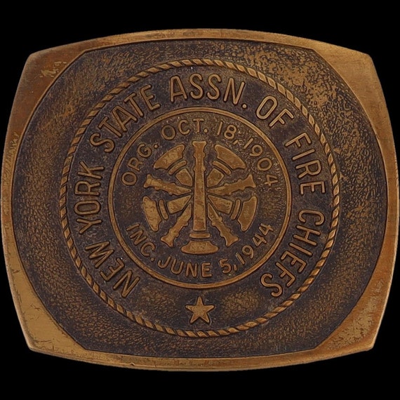Brass 1944 New York State Assn Fire Chief 1904-19… - image 3