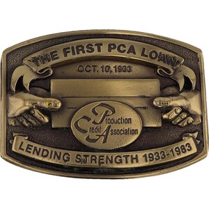 Production Credit Association Pca Farm Credit Farmer Farming Vintage Belt Buckle Lender Farming Financial Service