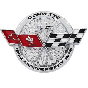 1978 Chevrolet Corvette 25th Anniversary Badge Emblem Sport Car Vintage Belt Buckle Logo Race Flag Handmade Muscle Classic Stingray