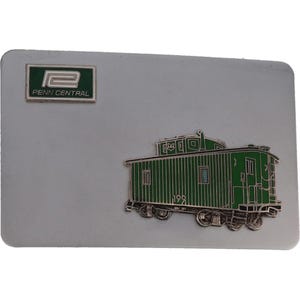 Pc Penn Central Caboose Train Railroad Pensilvânia Nova York Nos Vtg Fivela de cinto Vintage Freight Fusão Conrail