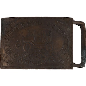 Henry Ford Detroit Model T Automobiles Rekord 1970s Vintage Gürtelschnalle
