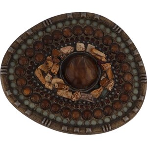 Stone Mosaic Gem Rock Stone Artisan Cowgirl Western 1990s Vintage Belt Buckle Floral Womens Ladies Juniors Girls