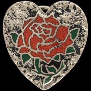 Rose Flower Floral Juniors Ladies Cowgirl Western 1980s NOS Vintage Belt Buckle Floral Hippie Rodeo Stamped Pretty Garden Hippy Boho Country