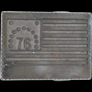 Bicentennial 1776 1976 13 Star American Flag Revolution Patriotic 1970s Vintage Belt Buckle Revolutionary War America Pride United