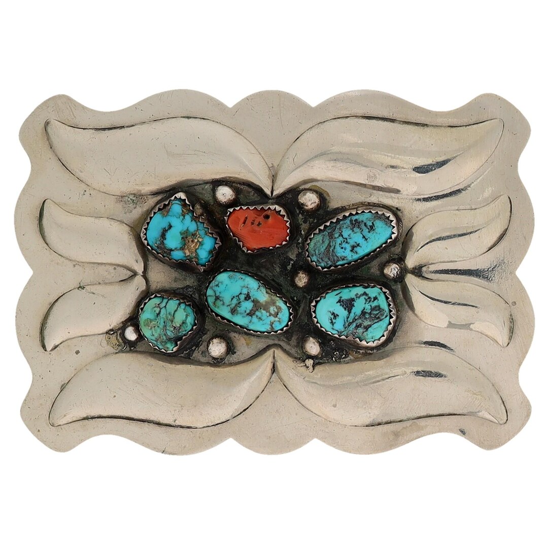 N Silver Southwestern Turquoise Coral Native American  display picture 2