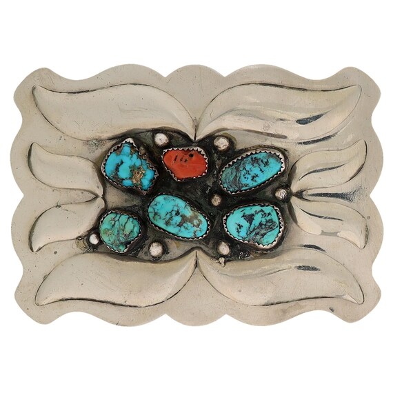N Silver Southwestern Turquoise Coral Native American  display picture 3