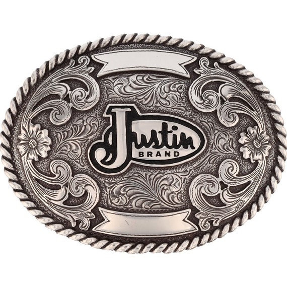 New Justin Brand Cowboy Cowgirl Western Ornate Fl… - image 1