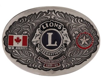 Nuevo Club de Servicio Internacional de Leones Caridad Comunidad Hebilla de Cinturón Vintage Clubes Logotipo de Socio Juvenil Insignia Gobernador de Distrito Fraternal