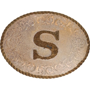 Hebilla de cinturón vintage nueva de plata con la letra P y el nombre inicial de Sam Scott, Steve Shawn, NOS, Seth, Samuel Sawyer, Steven Spencer, Stephen Sean Sterling y Shane