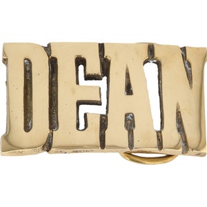 Etiqueta de nombre de latón nuevo Dean Deano Deandre Deante, hebilla de cinturón vintage de los años 70 con letras de burbuja estilo hippie retro Hola mi Is