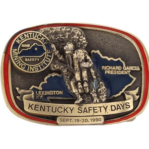 New Lexington Kentucky Rescue Contest Coal Mining Miner Nos Vintage Belt Buckle Competition Msha Mine Safety Health Administration
