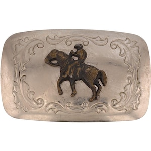Horse Ranch Rancher Rodeo Floral Western Cowboy Cowgirl 80s Vintage Belt Buckle Country Chic Flair Trophy Nfr Prca Professional Wear Flower