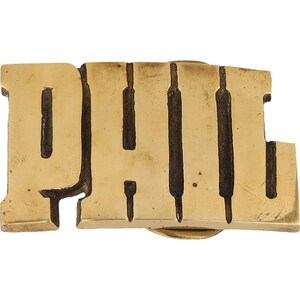 Nueva etiqueta de nombre de latón Phil Philip Phillip, hebilla de cinturón vintage de los años 70, estilo hippie, estilo retro, con letras de burbuja y barra "Hola, mi hijo"
