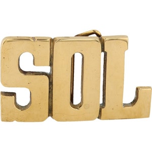 Etiqueta de nombre de latón nuevo Sol Soloman Solie Solman, hebilla de cinturón vintage de los años 80, estilo hippie, estilo retro, con letras de burbuja, estilo hippie, Hola mi Is