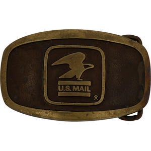 Bronze Usps Postal Service Mail Worker Mailman Man Post Office Vintage Belt Buckle Letter Carrier Clerk Employee United States Uniform Sort