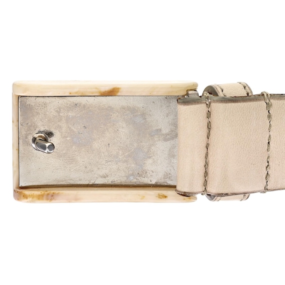 Prada Milano Marbled Rectangular Logo Buckle Leat… - image 2