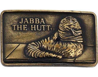 Star Wars jabba Hutt Lucas Film Jedi Scifi Movie Han Solo 80s Vintage Belt Buckle Promo Fan