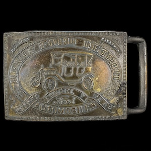 Henry Ford Detroit Model T Classic Car Show Motor Co. 1970s Vintage Belt Buckle