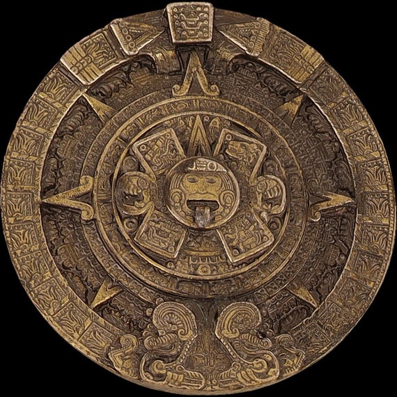 Mayan Aztec Mexican Mexico Sun God Warrior Face H… - image 3