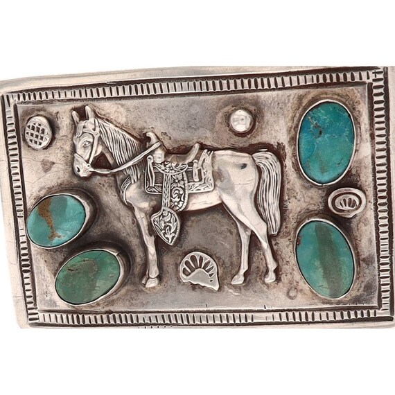 Sterling Silver Turquoise Horse Native American H… - image 8