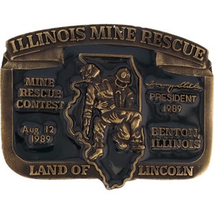 New Illinois Mine Rescue Contest Coal Mining Miner Nos Vintage Belt Buckle West Virginia Kentucky Msha Mine Safety Health Administration