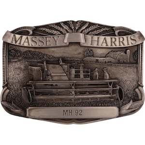 New Massey Harris MH 92 Tractor Ferguson Farmer Farming NOS Vintage Belt Buckle Farm Equipment Machinery Implement Sign Logo Ji Ih