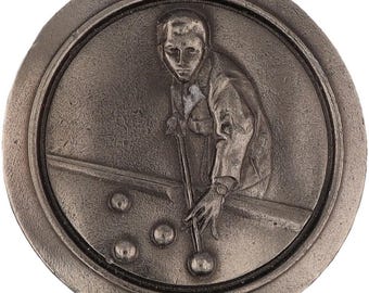 Pool Billiards Table Shooting Player Shark Tournament NOS Vintage Belt Buckle Nine 9 8 Eight Ball Hustler Cue Playing